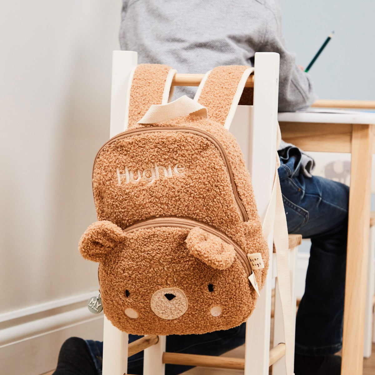 Personalised Fluffy Bear Character Backpack