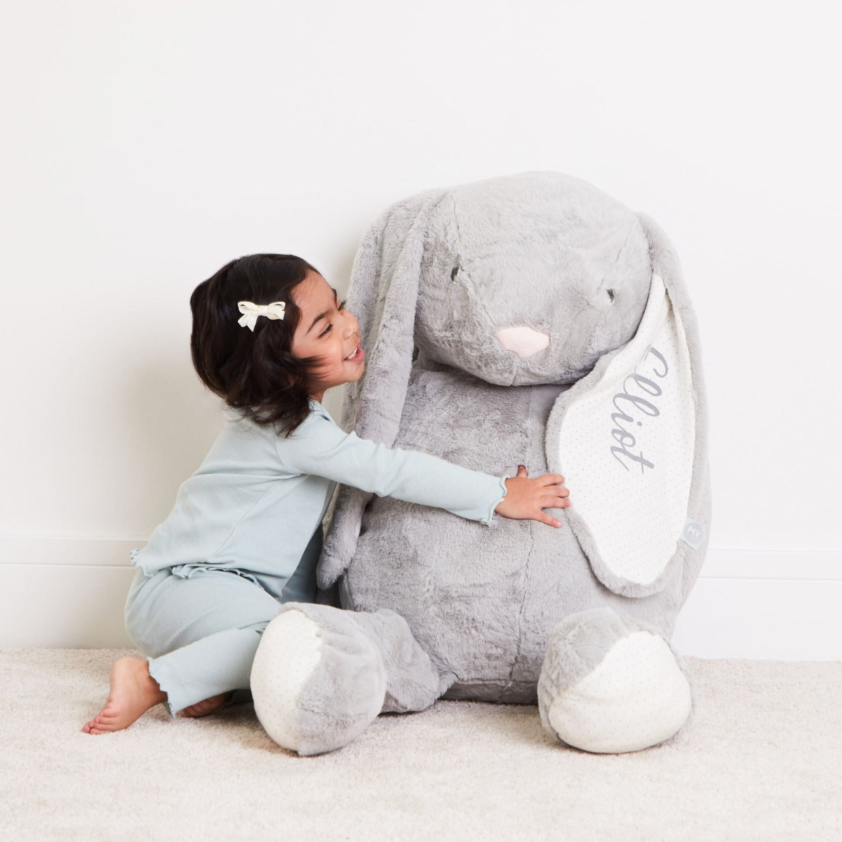 Personalised Supersized Grey Bunny Soft Toy | My 1st Years