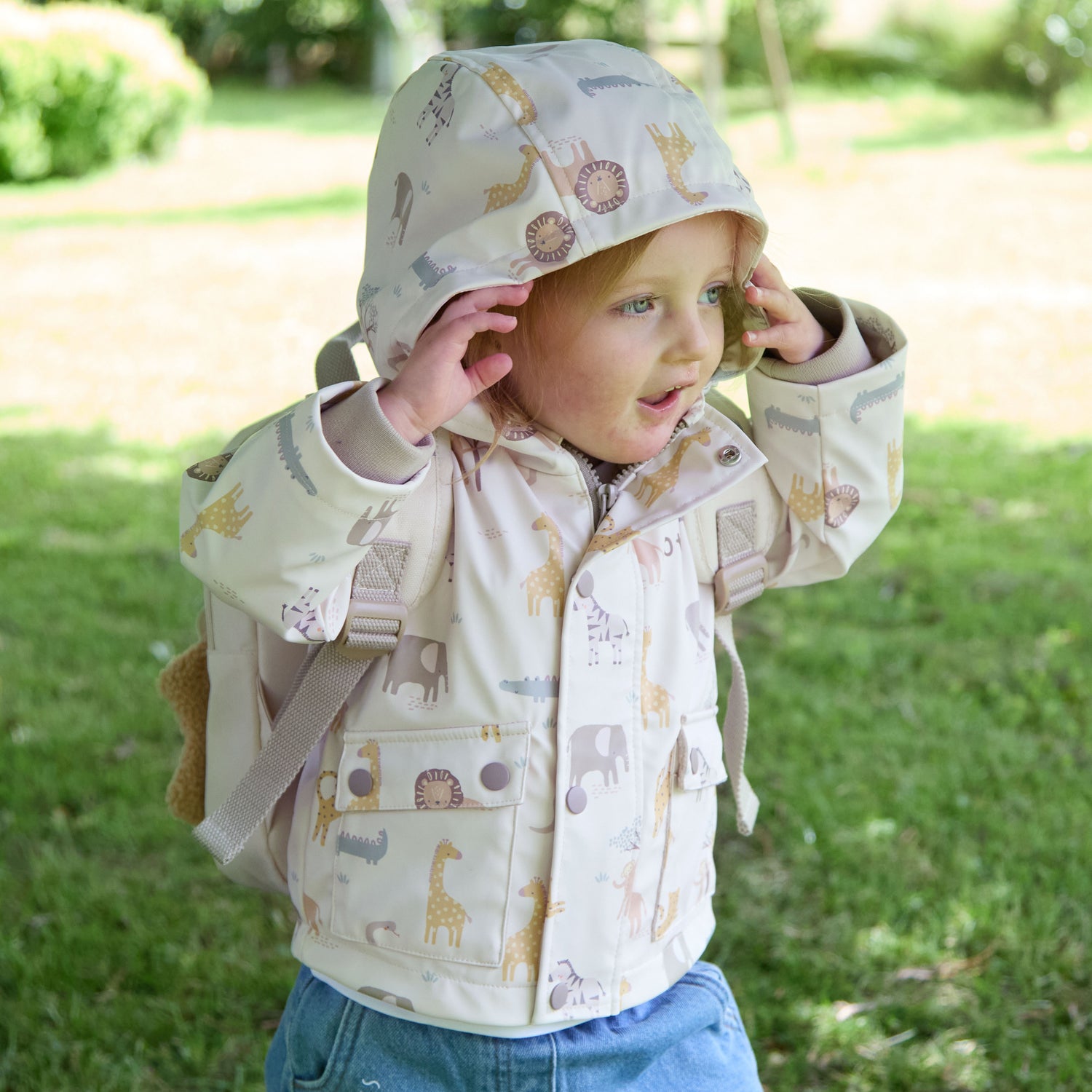 Personalised Neutral Safari Raincoat