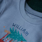 Personalised Checkered Christmas Tree Blue Sweatshirt