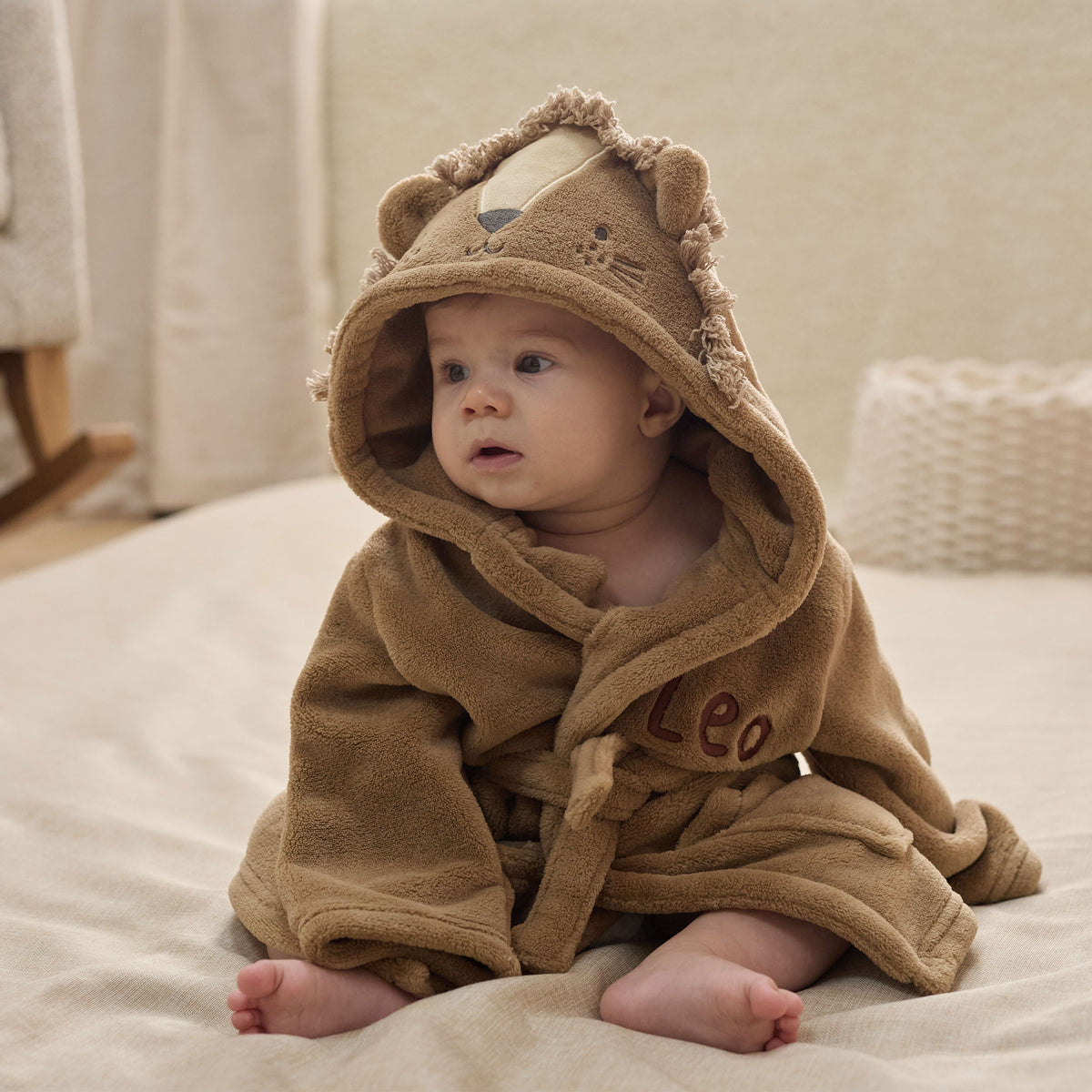 Personalised Lion Fleece Robe