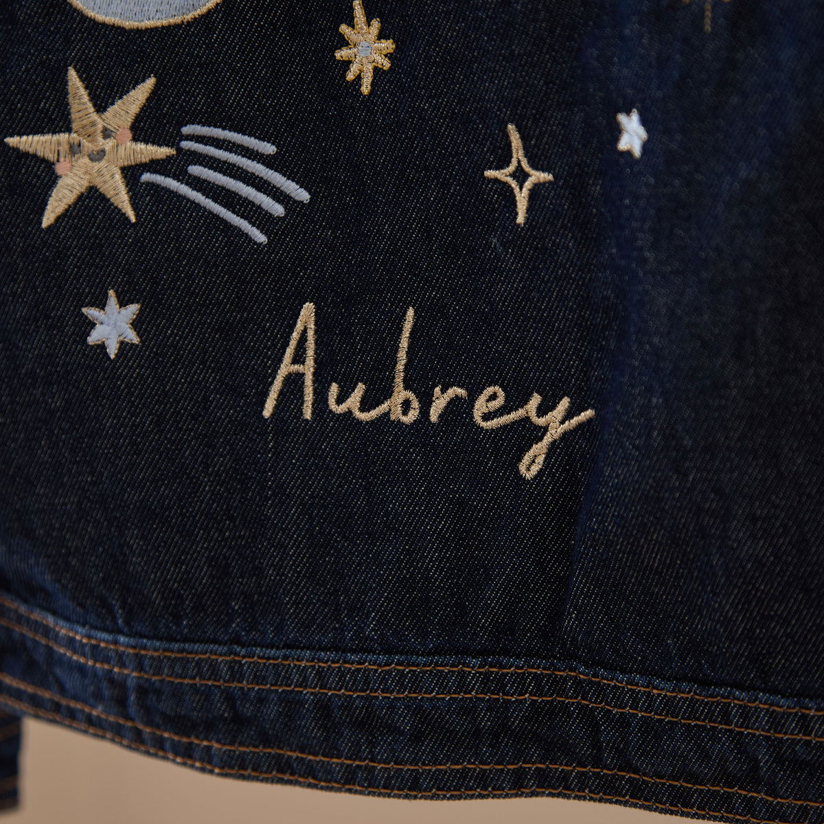 Personalised Celestial Indigo Denim Jacket