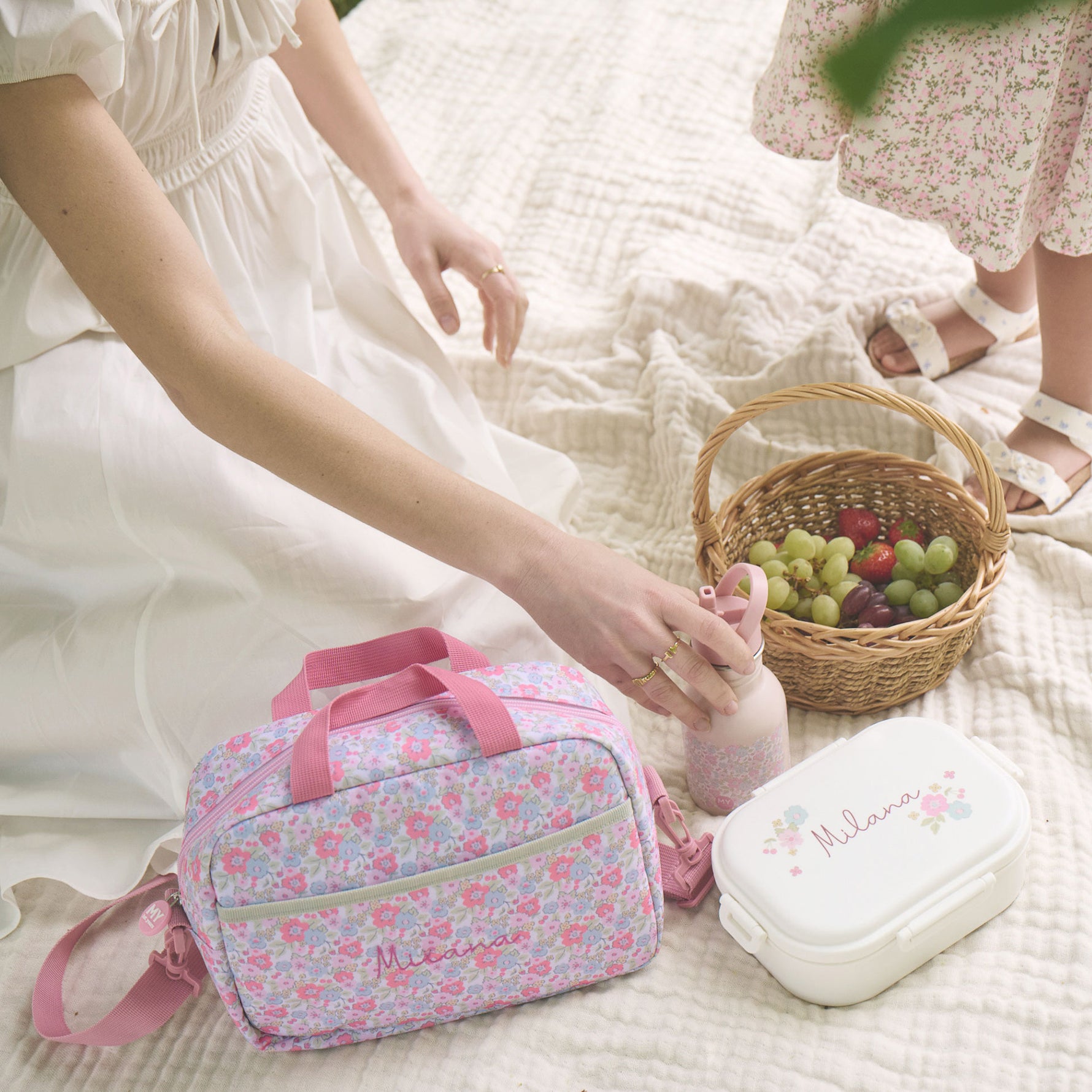 Personalised Cottage Ditsy Boxy Lunchbag