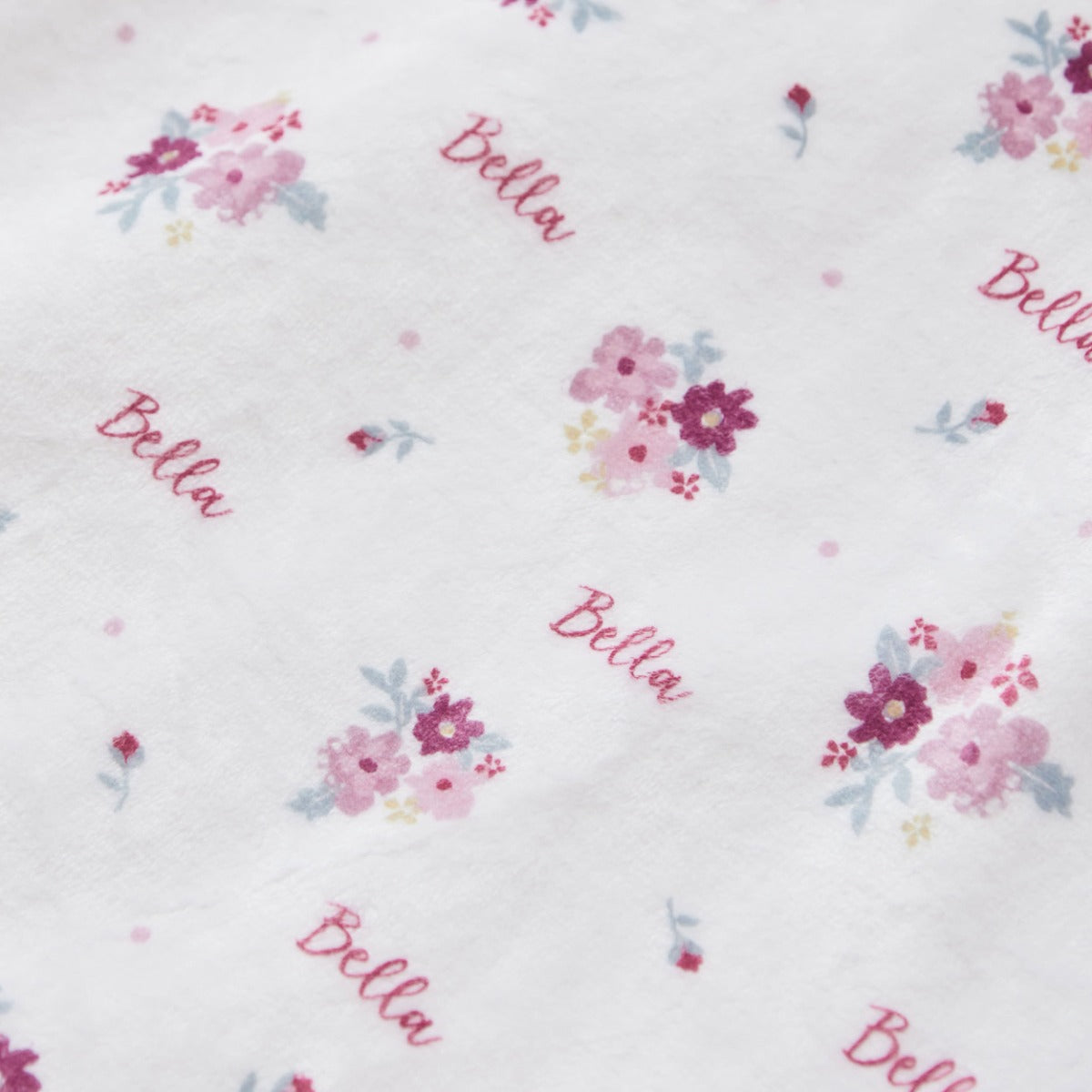Personalized Pink Floral Fleece Blanket