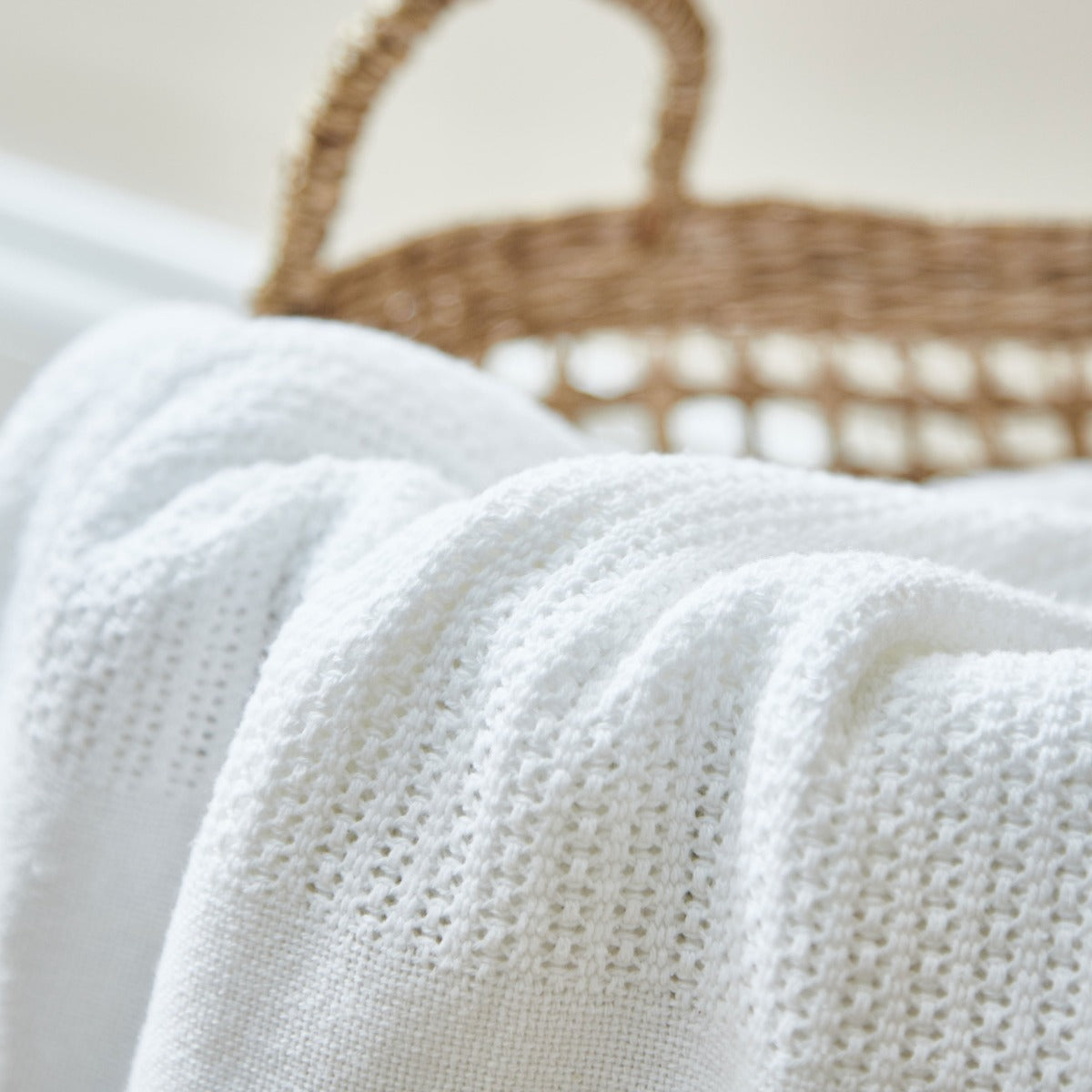 Personalized Ivory Cellular Baby Blanket