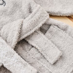 Personalised Grey Hooded Towelling Robe
