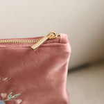 Personalised Wildflower Medium Make Up Bag in Dark Pink by Made Yours