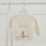 Personalised Flopsy™ Bunny Cross Stitch Ivory Cardigan