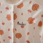 Personalised Pumpkin Organic Sleepsuit