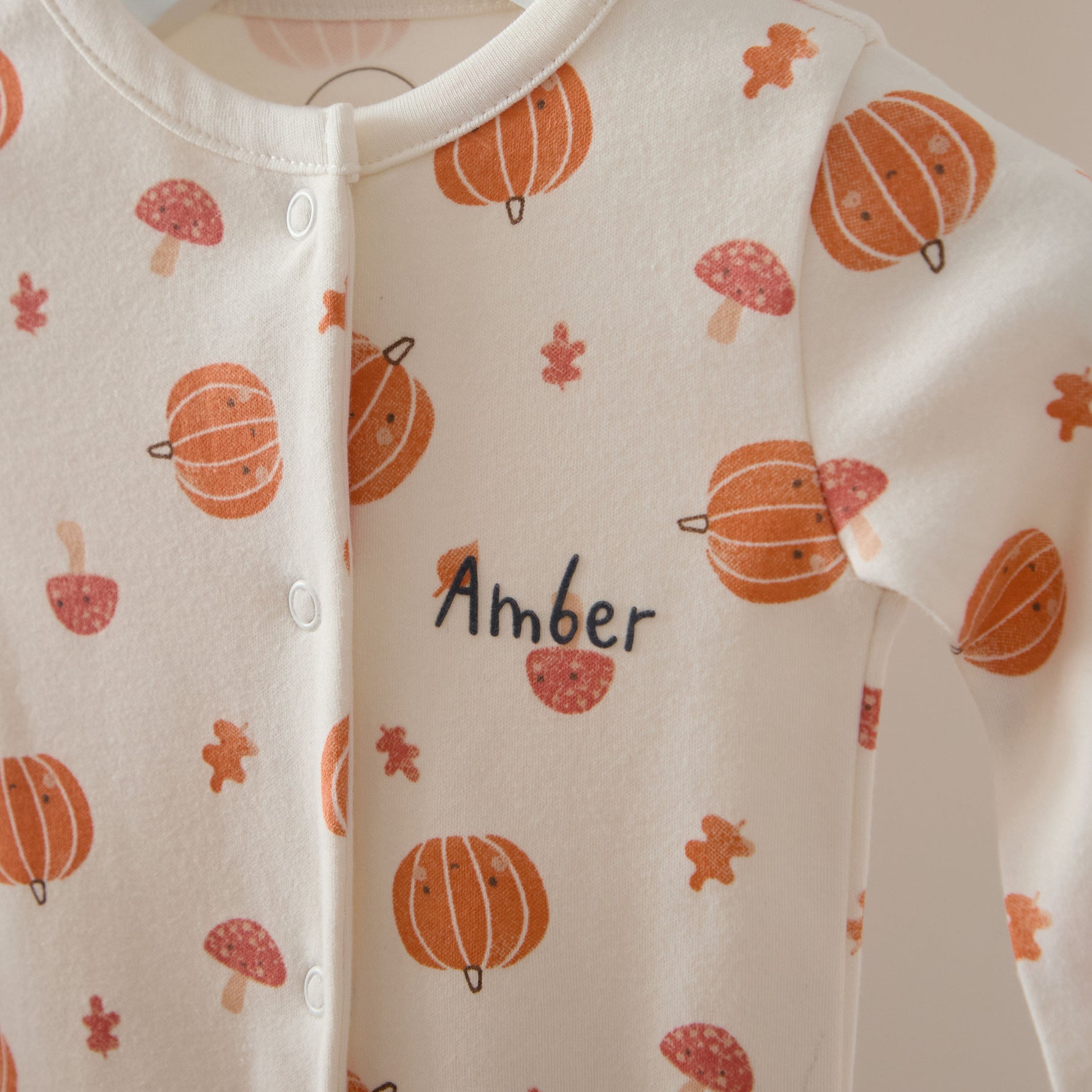 Personalised Pumpkin Organic Sleepsuit