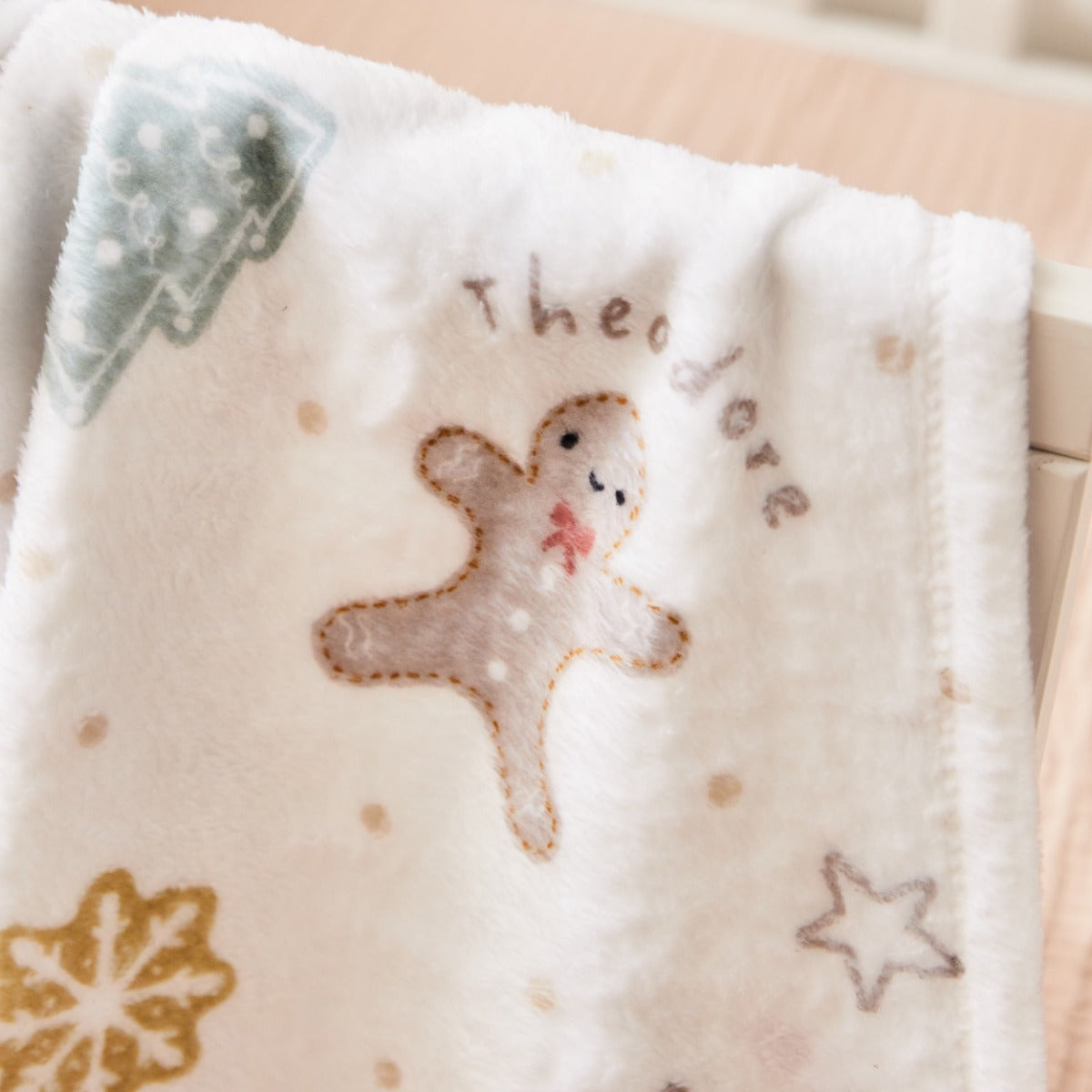 Personalized Gingerbread Christmas Fleece Blanket 