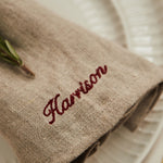 Personalised Vintage Natural Christmas Napkin