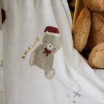 Personalized Christmas Teddy Bear Fleece Blanket
