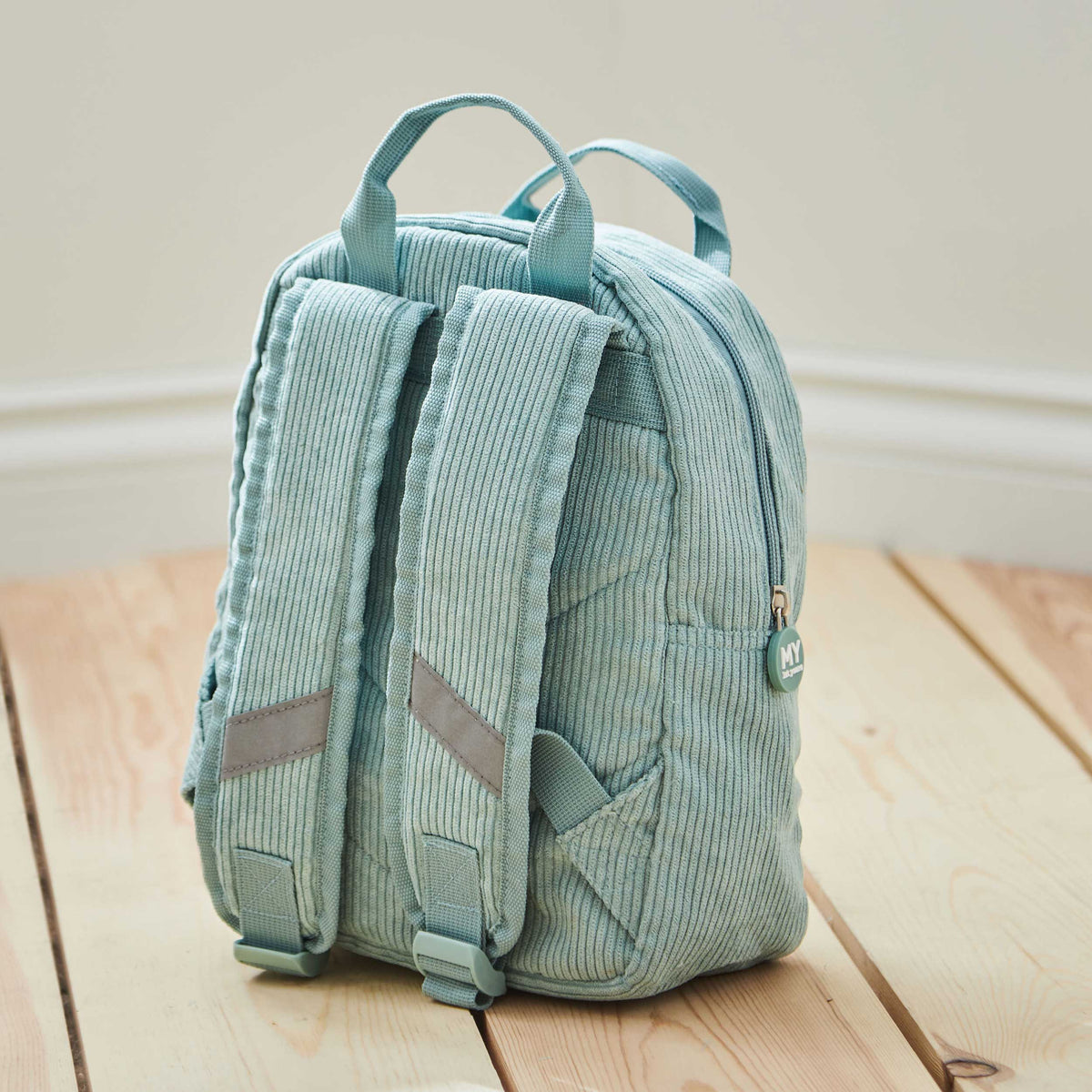 Personalised Letter Patch Sage Mini Cord Backpack