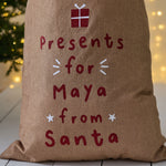 Personalised ‘Presents For’ Hessian Christmas Sack
