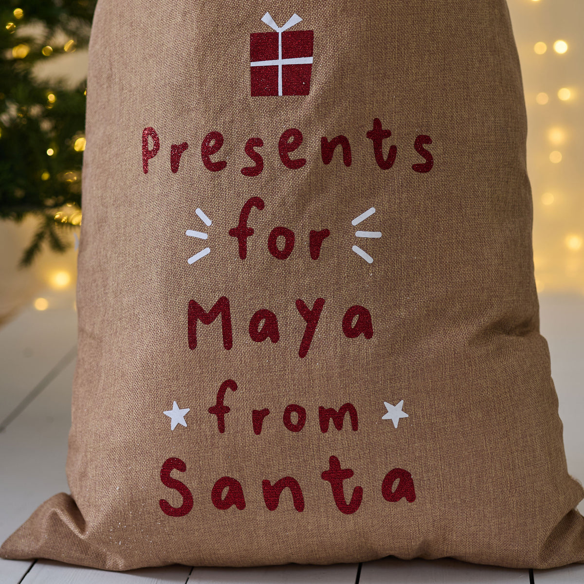 Personalised ‘Presents For’ Hessian Christmas Sack