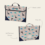 Personalised Grey Dino Book Bag
