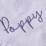 Personalised Lush Lavender Heart Jacquard Baby Blanket