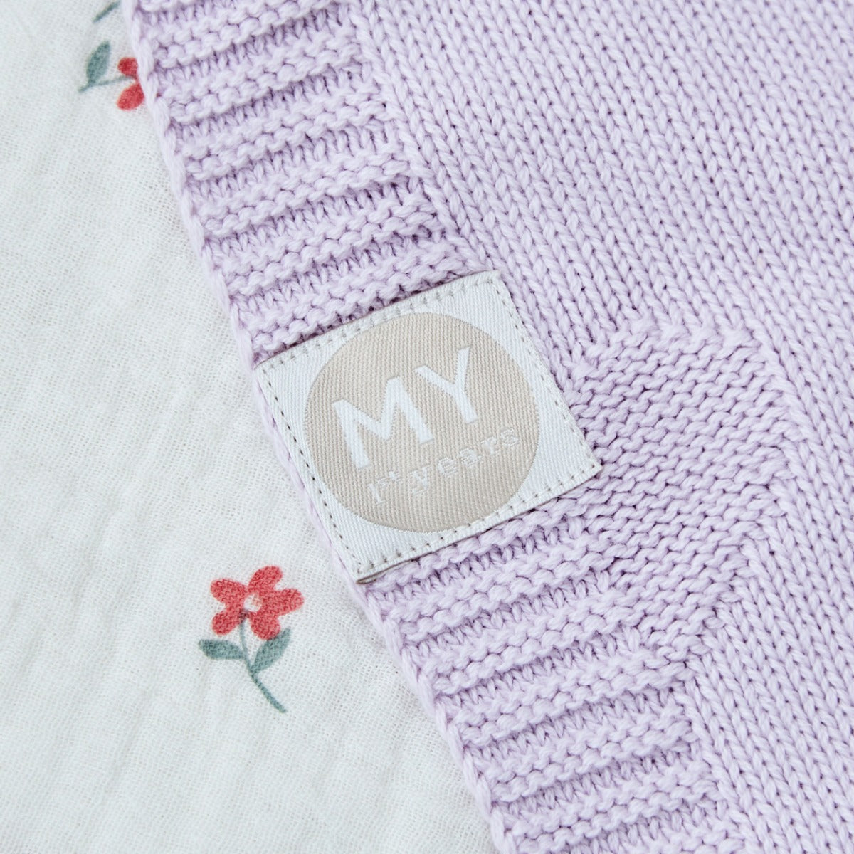 Personalised Lush Lavender Heart Jacquard Baby Blanket