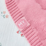 Personalised Daisy Peony Pink Jacquard Baby Blanket 