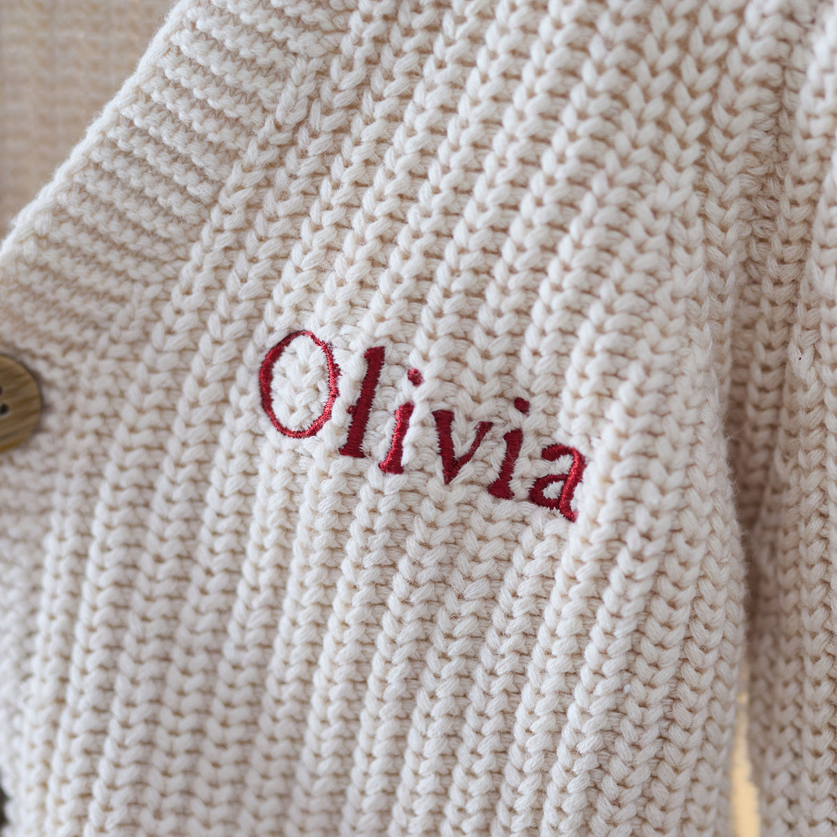 Personalised My 1st Christmas Oatmeal Cardigan