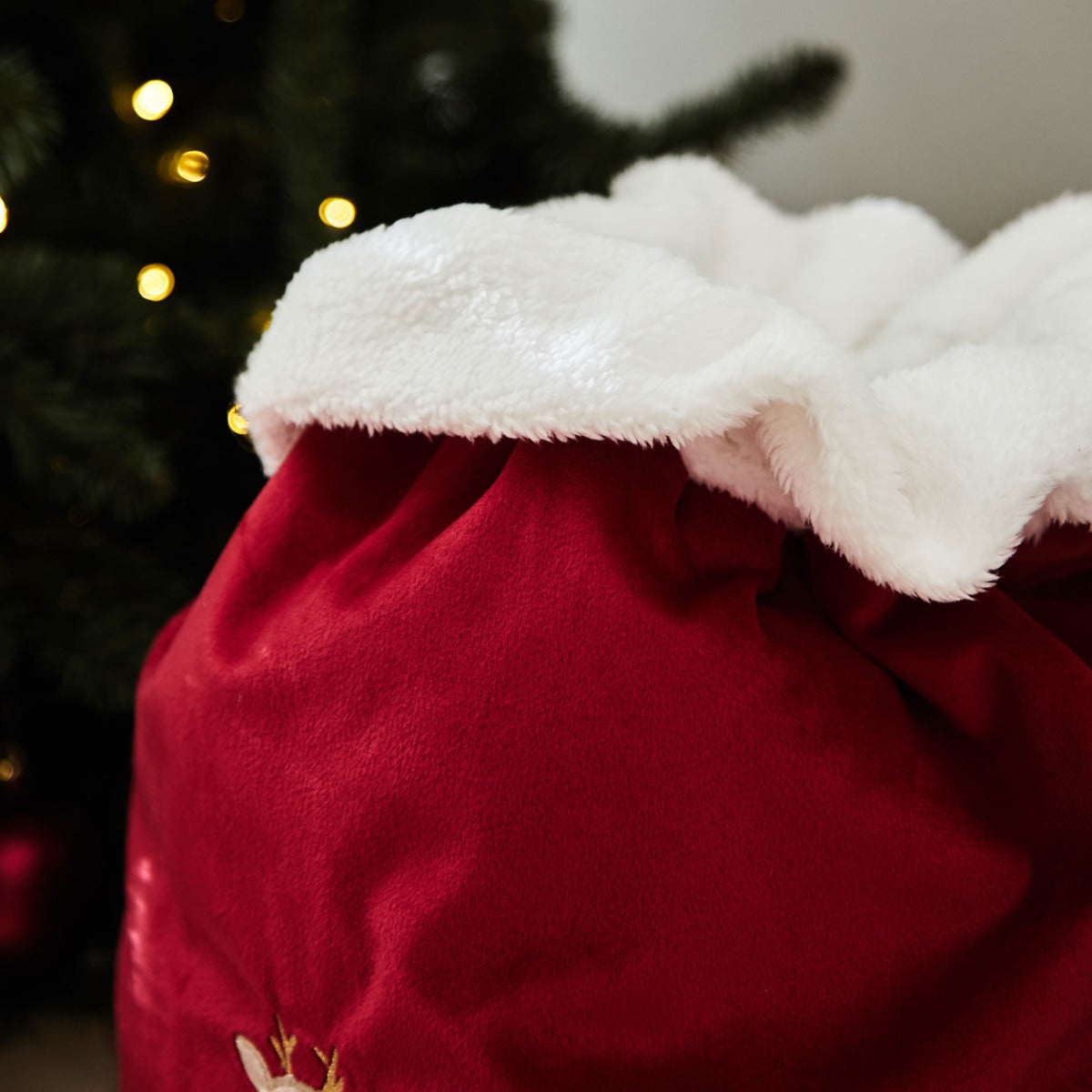 Personalised Red Embroidered Christmas Sack