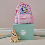 Personalised Pink Bluey Backpack & Plush Gift Set