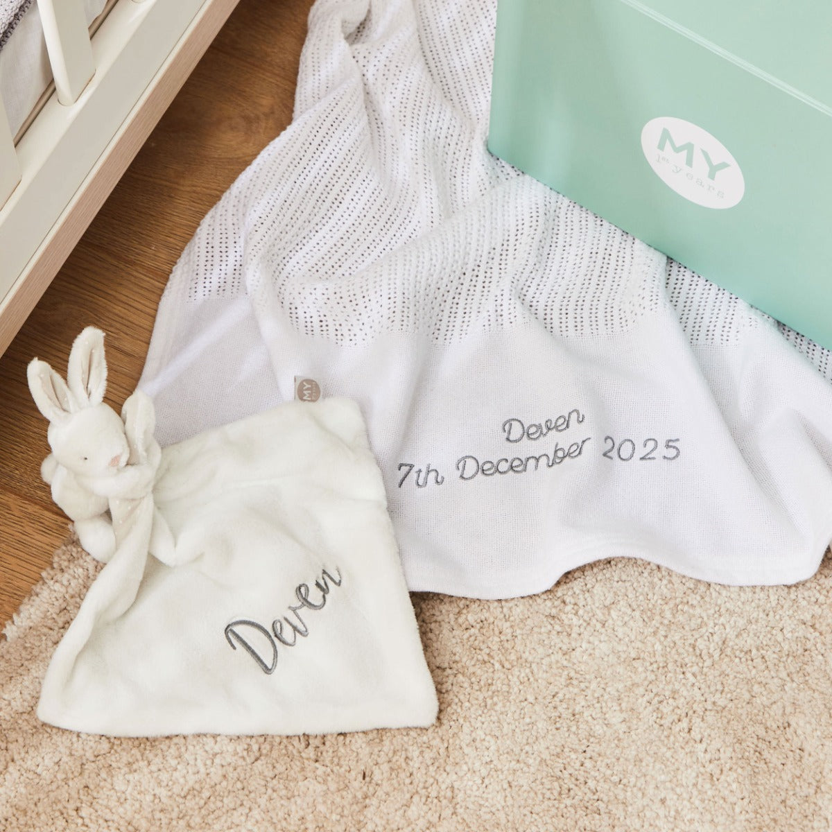 Personalized Ivory New Baby Gift Set