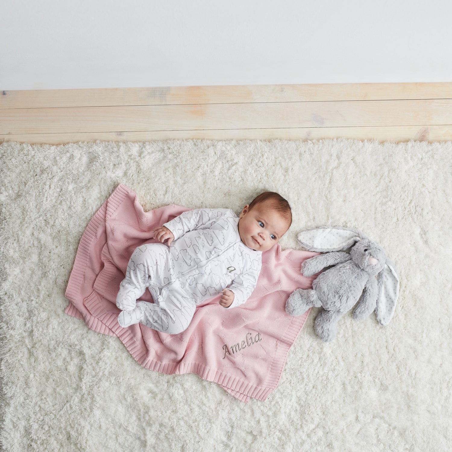 Personalised Pink Star Jacquard Blanket Model