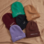 Personalised Customisable Slogan Biscuit Beanie Hat