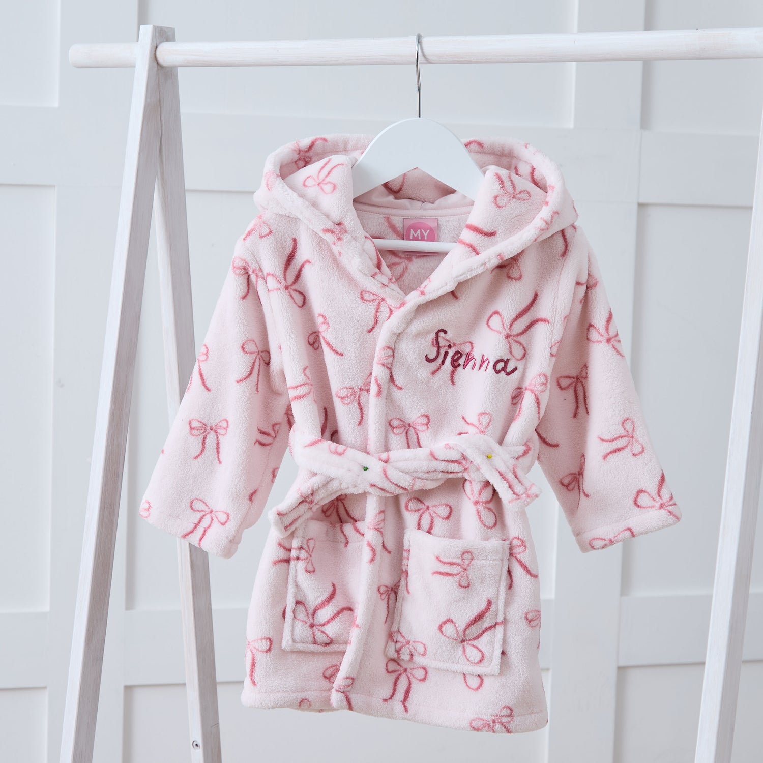 Personalised Bow Fleece Robe