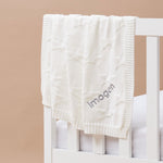 Personalized Ivory Star Jacquard Baby Blanket