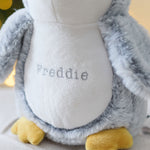 Personalised Grey Penguin Soft Toy