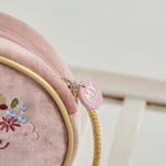 Personalised Floral Round Velvet Bag