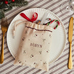 Personalised Traditional Christmas Polka Dot Drawstring Gift Bag