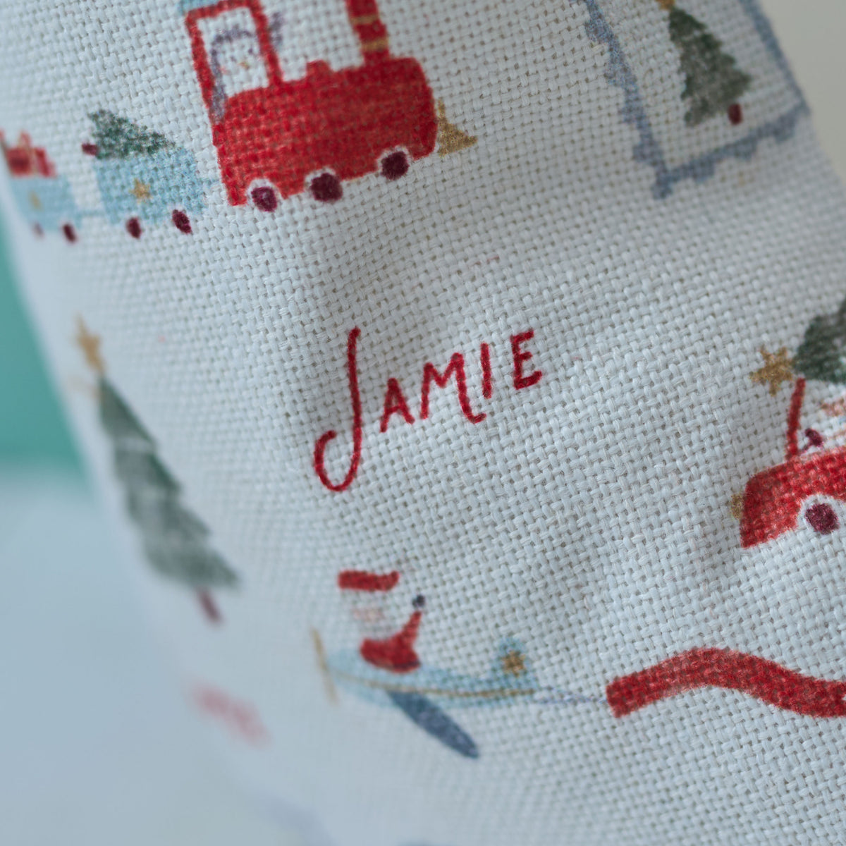 Personalised Small Red Stripe Patterned Christmas Stocking