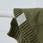 Personalised Spruce Green Jacquard Blanket