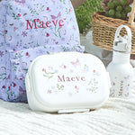 Personalised Lilac Floral Print Lunchbox
