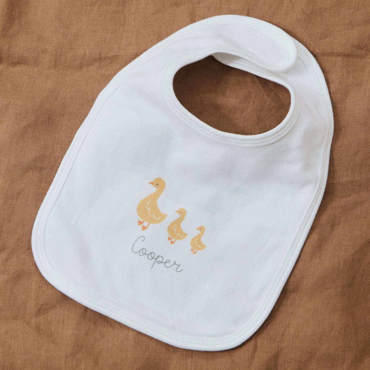 Personalised Three Ducks White Bib
