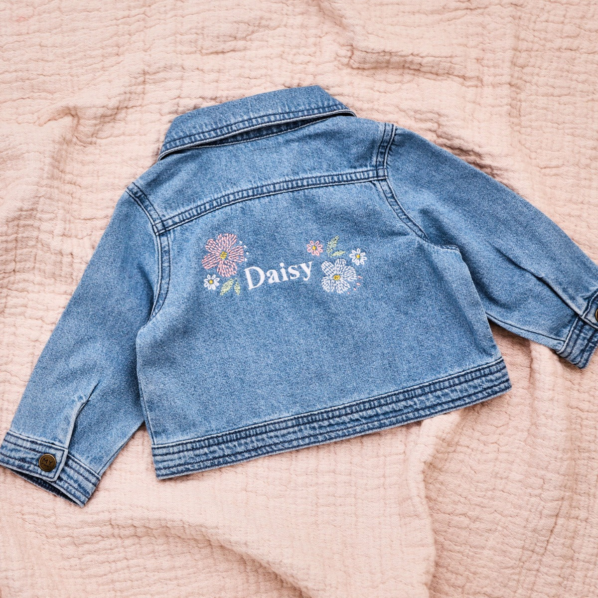 Personalised Floral Design Denim Jacket
