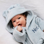 Personalised Blue Fleece Robe with Ears