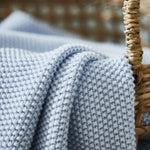 Personalised Blue Textured Knit Baby Shawl