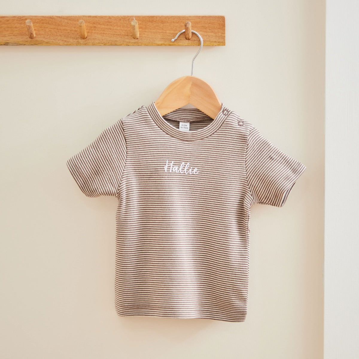 Personalised Mocha Children’s Striped T-Shirt