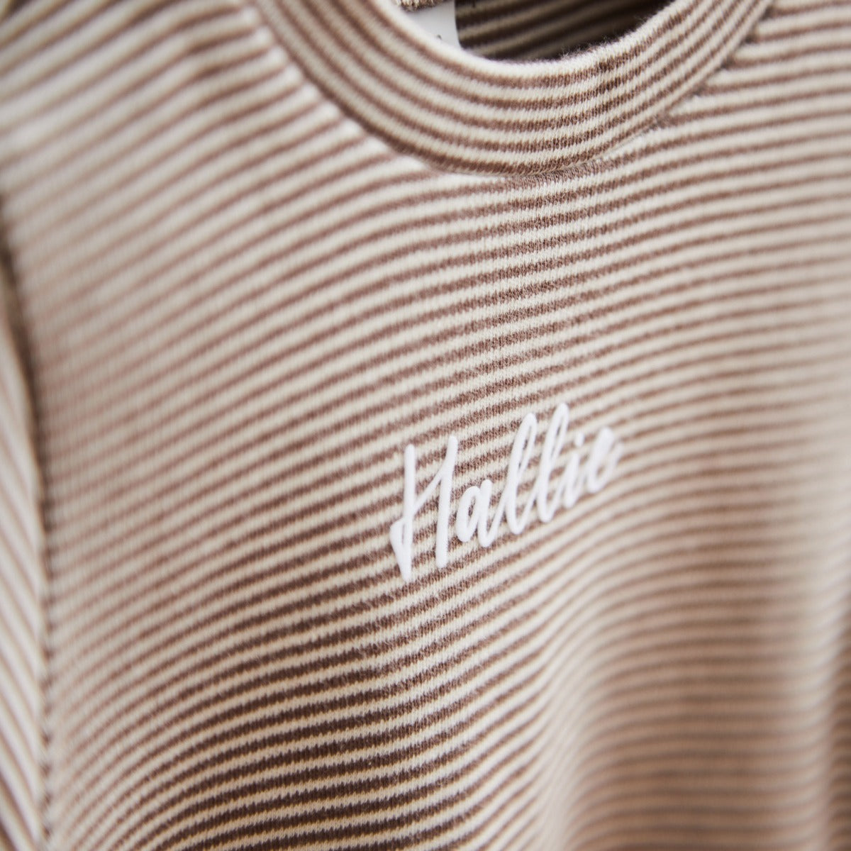 Personalised Mocha Children’s Striped T-Shirt
