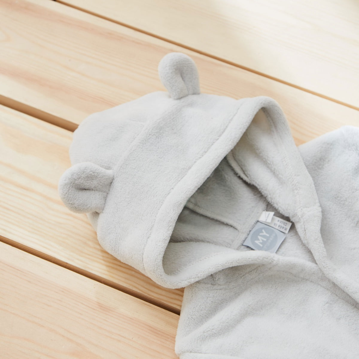 Personalised Grey Fleece Robe with Ears