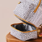 Personalised Black and White Polka Dot Mini Backpack with Compartment