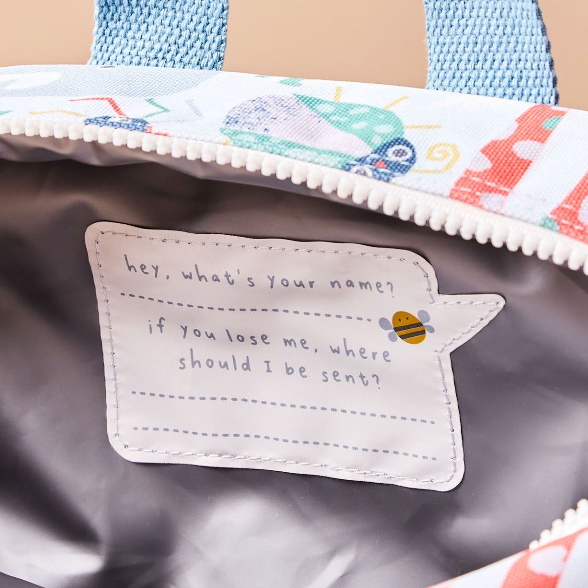 Personalised Just Bee Kids Animal Lunch Bag