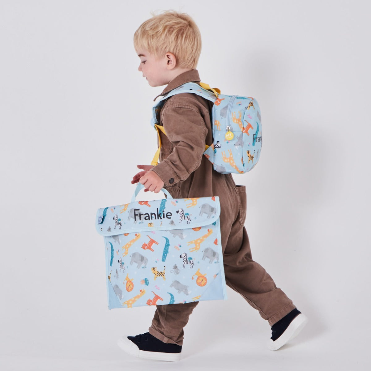 Personalised Safari Print Book Bag