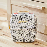 Personalised Black and White Polka Dot Print Lunch Bag