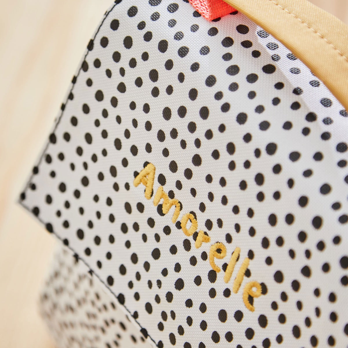 Personalised Black and White Polka Dot Print Lunch Bag